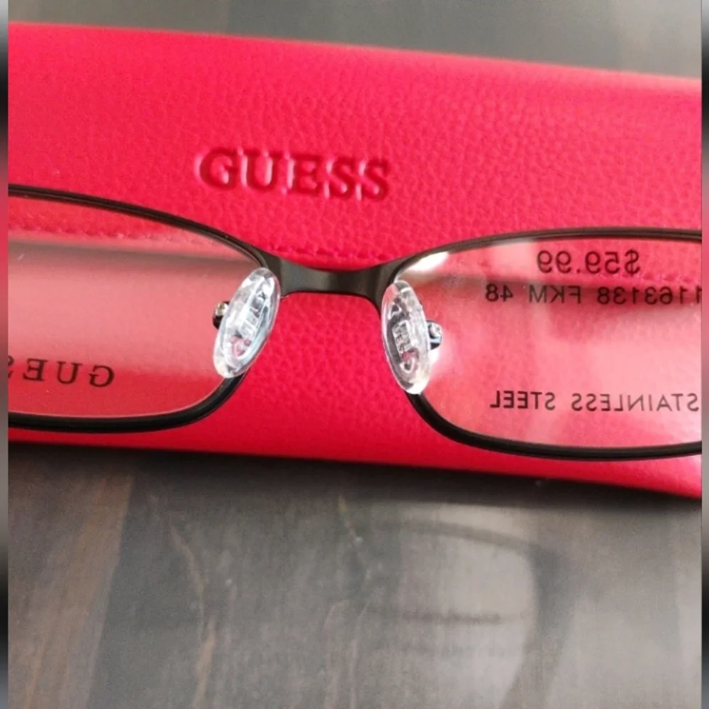 Guess Girls Black Eyeglass Frames with Red Case New